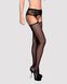 Сітчасті панчохи-стокінги з мереживним поясом Obsessive Garter stockings S307 XL/X, чорні, імітація