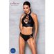 Комплект из эко-кожи Nancy Bikini black XXL/XXXL - Passion, бра и трусики с имитацией шнуровки, Черный