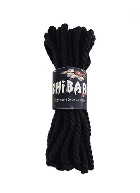 Хлопковая веревка для Шибари Feral Feelings Shibari Rope, 8 м черная, Черный/красный