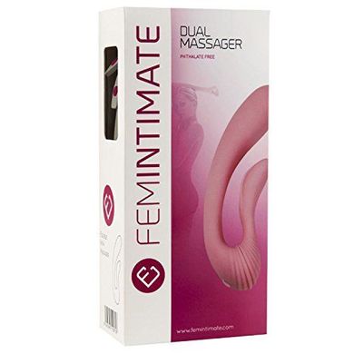 Вібратор Femintimate Dual Massager вагінально-кліторальний з чохлом для зберігання, 2 мотора, Рожевий, Рожевий