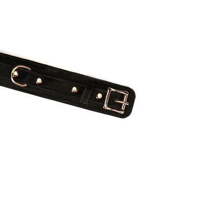 Нашийник з повідцем Liebe Seele Boudoir Amor Collar with Leash Black, три кільця