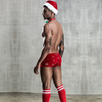 Новорічний чоловічий еротичний костюм "Улюблений Санта", One Size Red, S/M