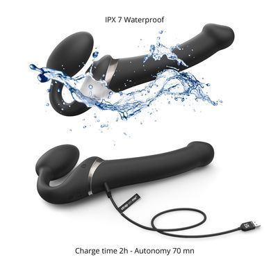 Безремневой вибрострапон с вакуумной стимуляцией Strap-On-Me MULTI ORGASM Black XL (мятая упаковка!!!)