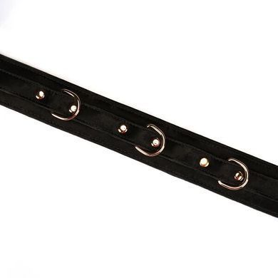 Нашийник з повідцем Liebe Seele Boudoir Amor Collar with Leash Black, три кільця