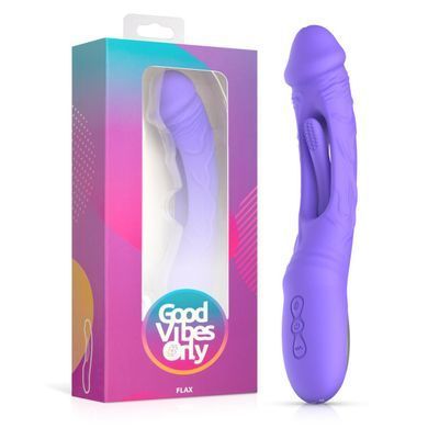 Вібратор точки G з вагінальним відростком Good Vibes Only &ndash; Flax Vibrating Dildo with G-Spot Stimulator