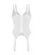 Корсет Obsessive Arrowel White corset L/XL, с подвязками для чулок