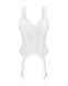 Корсет Obsessive Arrowel White corset L/XL, с подвязками для чулок