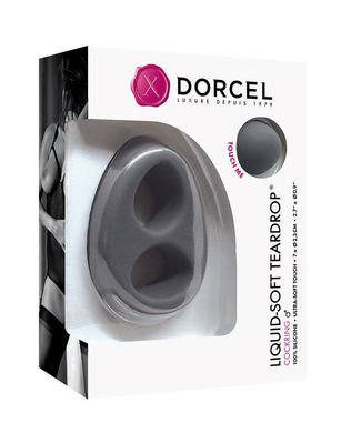Ерекційне кільце Dorcel Liquid-Soft Teardrop для члена і мошонки, soft-touch силікон, Чорний
