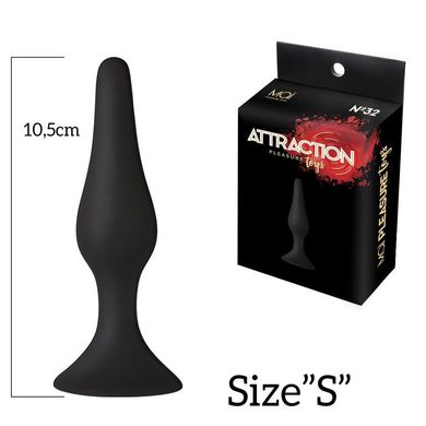 copy_Анальна пробка на присосці MAI Attraction Toys №32 Black, довжина 10,5 см, діаметр 2,5 см