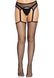 Панчохи-сітка Leg Avenue Net stockings with garter belt One size Black, пояс, підв’язки