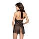 Прозора сорочка приталена Passion TARANEE CHEMISE L/XL, black, трусики, Чорний, L/XL, Чорний