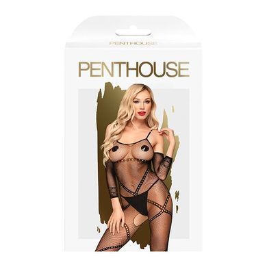 Бодістокінг з контрастним візерунком Penthouse - Under Arrest Black S/L, Чорний