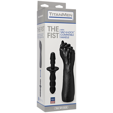 Кулак для фістинга Doc Johnson Titanmen The Fist with Vac-U-Lock Compatible Handle, діаметр 7,6 см, Чорний