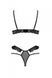 Еротичний комплект Passion DOLLY SET, L/XL, black, з відкритими чашками