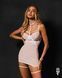 Бебі-дол Obsessive Arrowel White chemise S/M, з декоративним чокером та гартерами
