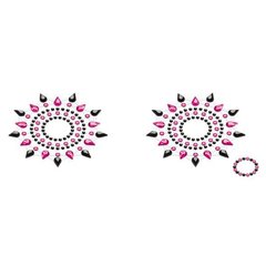 Пестіс з кристалів Petits Joujoux Gloria set of 2 - Black/Pink, прикраса на груди