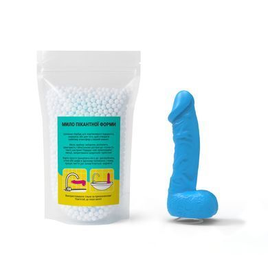 Мыло в форме пениса Чистий Кайф MEDIUM Blue, крафтовое мыло-член, натуральное