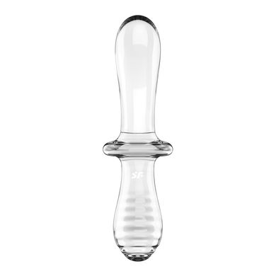 Двосторонній скляний дилдо Satisfyer Double Crystal Transparent, боросилікатне скло, унісекс