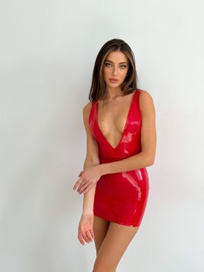 Лакированное платье с сексуальным декольте «Лучезарная Эмилия» D&A, L, красное