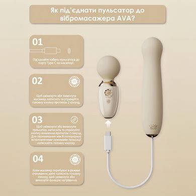 Пульсатор Zalo &ndash; AVA Attachment Ivory White для смарт-вібромасажера Zalo &ndash; AVA