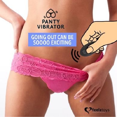 Вібратор в трусики FeelzToys Panty Vibrator Pink з пультом ДК, 6 режимів роботи, сумочка-чохол