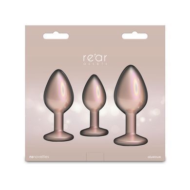 Набір анальних пробок NS Novelties Rear Assets - Trainer Kit - Iridescent Champagne - Clear Gem