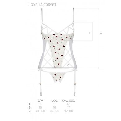 Корсет з підв'язками + стрінги LOVELIA CORSET white L/XL - Passion