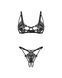 Комплект Obsessive Luise Sublim Black 2-pcs crotchless set S/M