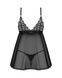 Сорочка беби-долл Obsessive Blomentis babydoll & thong, XS/S, кружевной лиф, стринги в комплекте