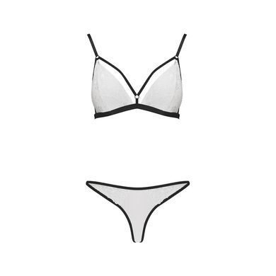 Комплект білизни Passion ORIHIME SET S/M, white, стрепи, ліф і трусики, S/M, S/M