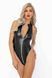 Боді з мокрим ефектом Noir Handmade F294 Powerwetlook bodysuit with front zipper, M