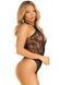 Тедді Leg Avenue Thong teddy with strappy back, One Size, чорне, еластичне мереживо, низ &mdash; стрінги