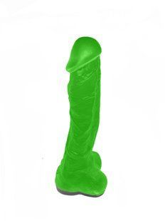 Мыло в форме пениса Чистий Кайф Green size XL, крафтовое мыло-член, натуральное, Зеленый