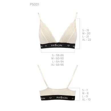 Эластичный топ с кружевом Passion PS001 TOP M, ecru, M