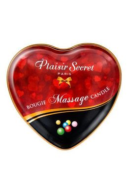 Массажная свеча сердечко Plaisirs Secrets Bubble Gum (35 мл)
