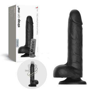 Фаллоимитатор с вибрацией и ротацией Strap-On-Me Rotating & Vibrating Realistic Dildo &ndash; L &ndash; Black