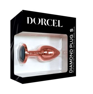 Металева анальна пробка із прикрасою у вигляді кристалу Dorcel - Diamond Plug Rose Gold S, Медный