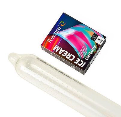 Презервативы Holographic Recare Ice Cream Big Dotted Condoms 3 шт, с пупырышками, аромат: мороженое