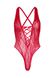 Кружевное боди Leg Avenue Floral lace thong teddy Red, шнуровка на груди, one size