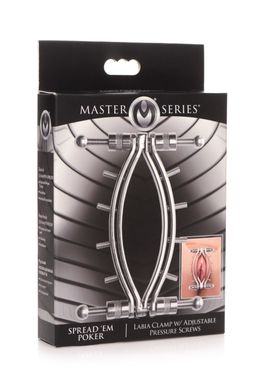 Зажим для половых губ Master Series Spread'Em Poker Vagina Clamp with Adjustable Pressure Screws