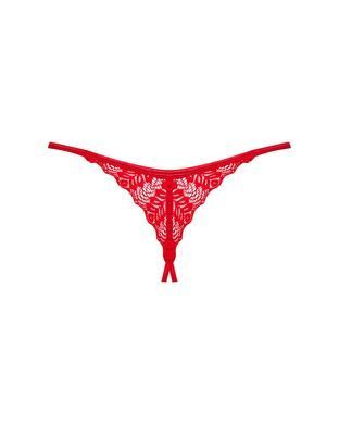 Трусики с доступом Obsessive Ingridia crotchless thong M/L, красные