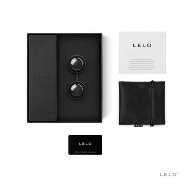 Вагінальні кульки LELO Luna Beads Noir Black, зміщений центр ваги, діаметр 2,9 см, 2х37 г