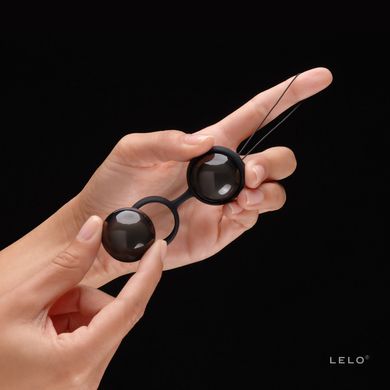 Вагинальные шарики LELO Luna Beads Noir Black, смещенный центр тяжести, диаметр 2,9 см, 2х37 г