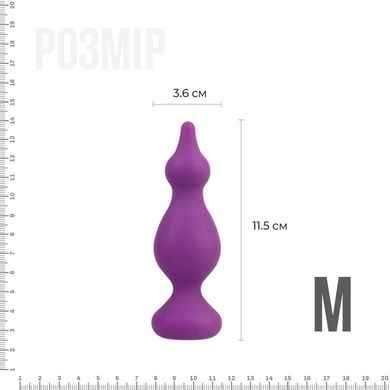 Анальна пробка Adrien Lastic Amuse Medium Purple (M) з двома переходами, макс. діаметр 3,6 см, Фіолетовий