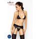 Комплект белья под латекс Passion CAPRI SET XXL/XXXL, black, мини-бикини, стринги, пояс для чулок, Черный, XXL/XXXL, Черный