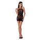 Сетчатое платье Passion BS063 One Size, Black, бодистокинг, халтер, кружевной узор, Черный