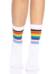 Носки женские в полоску Leg Avenue Pride crew socks Rainbow, 37&ndash;43 размер