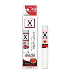 Стимулювальний бальзам для губ унісекс Sensuva - X on the Lips Strawberry з феромонами, полуниця