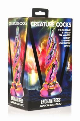 Фэнтезийный стеклянный фаллоимитатор Creature Cocks Enchanting Rainbow Glass Dildo, 16 см