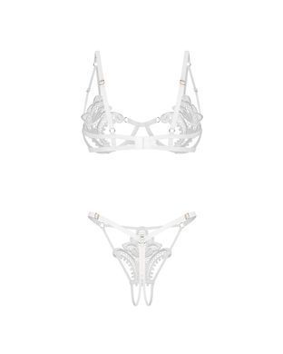 Комплект Obsessive Luise Sublim White 2-pcs crotchless set S/M